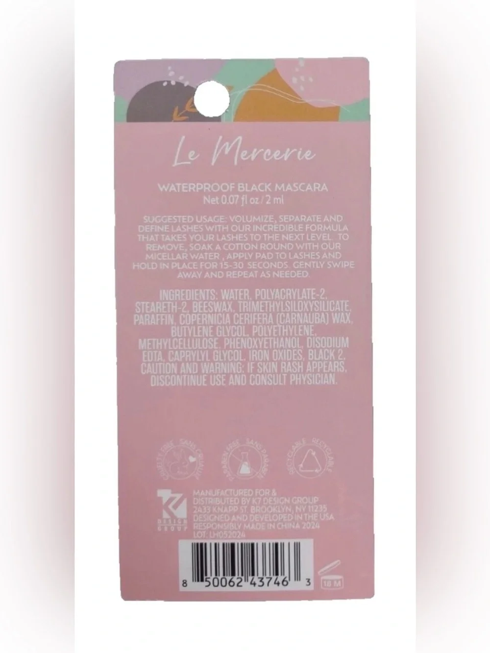 Le Mercerie Waterproof Lash Out Black High Performance Mascara New in Package